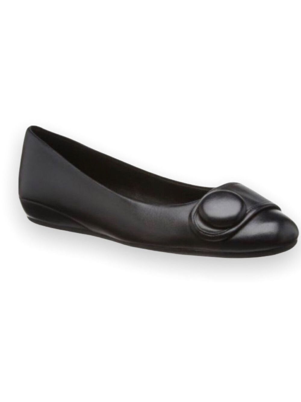 ECCO flats with button accent, slight wedge heel